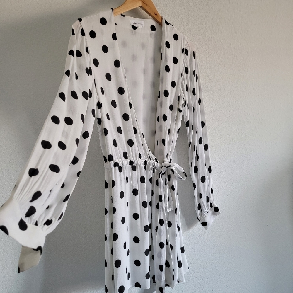 Lovers + Friends Maggie polka dot long sleeve wrap dress - Picture 4 of 12